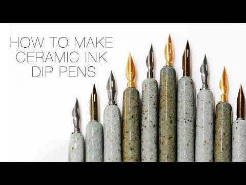 YouTube thumbnail for How to Make a Ceramic Ink Dip Pen on the Potter's Wheel [40:08]