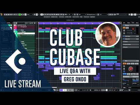 YouTube thumbnail for July 18 2023 Club Cubase Live Stream
