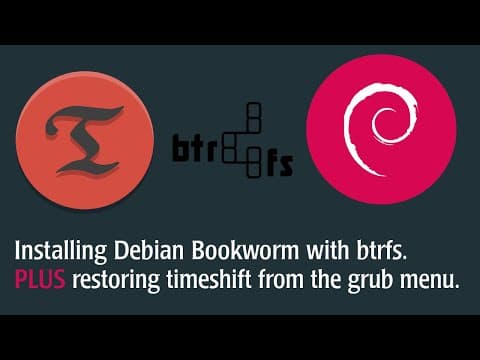 YouTube thumbnail for How to install Debian with BTRFS to work with TimeShift