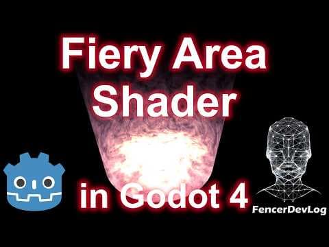 YouTube thumbnail for Godot 4: Fiery area shader (tutorial)