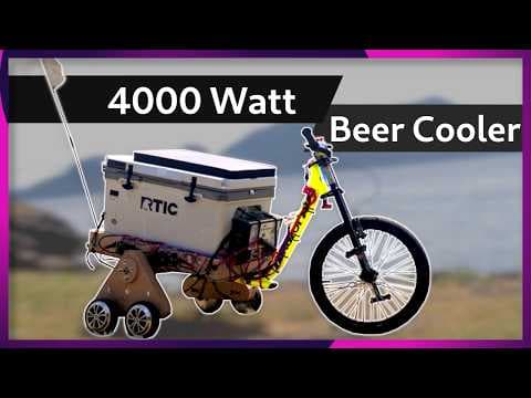 YouTube thumbnail for I made a motorized cooler trike to drive around at a camp site. It was a goofy, but VERY fun project!