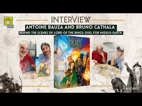 YouTube thumbnail for Antoine Bauza & Bruno Cathala - Dans les coulisses de Duel pour la Terre du Milieu !