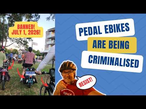 YouTube thumbnail for Legal E-bikes being banned in Queensland - your state is next!