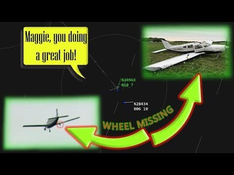 YouTube thumbnail for 17yo student pilot lands her plane without a wheel (2018)