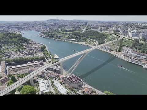 YouTube thumbnail for Porto building new bridge for light rail, pedestrians and cyclists.