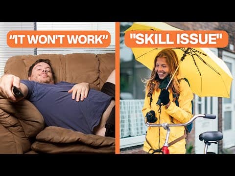 YouTube thumbnail for The Laziest Excuse for Bad Cities: "But it's raining/snowing/hot outside! You can't walk or cycle in bad weather!"
