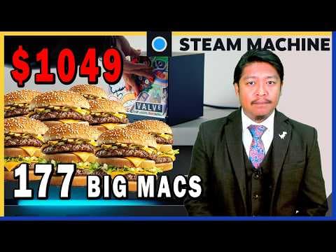 YouTube thumbnail for Steam machine costs $1049. What else can you buy for that money?