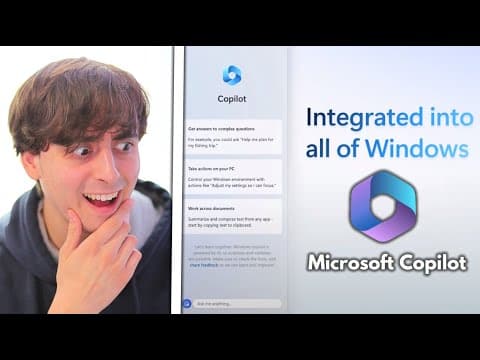 YouTube thumbnail for Microsoft is integrating GPT as an assistant in windows.
