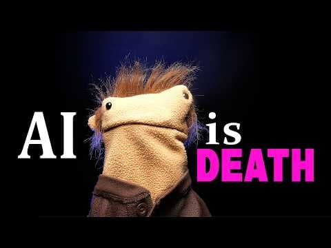 YouTube thumbnail for AI is DEATH to creativity... and maybe humans. (The Crafsman - Steady Craftin)