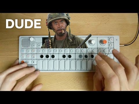 YouTube thumbnail for "I'M A DUDE!" — OP-1 Chill Remix of RDJ in Tropic Thunder
