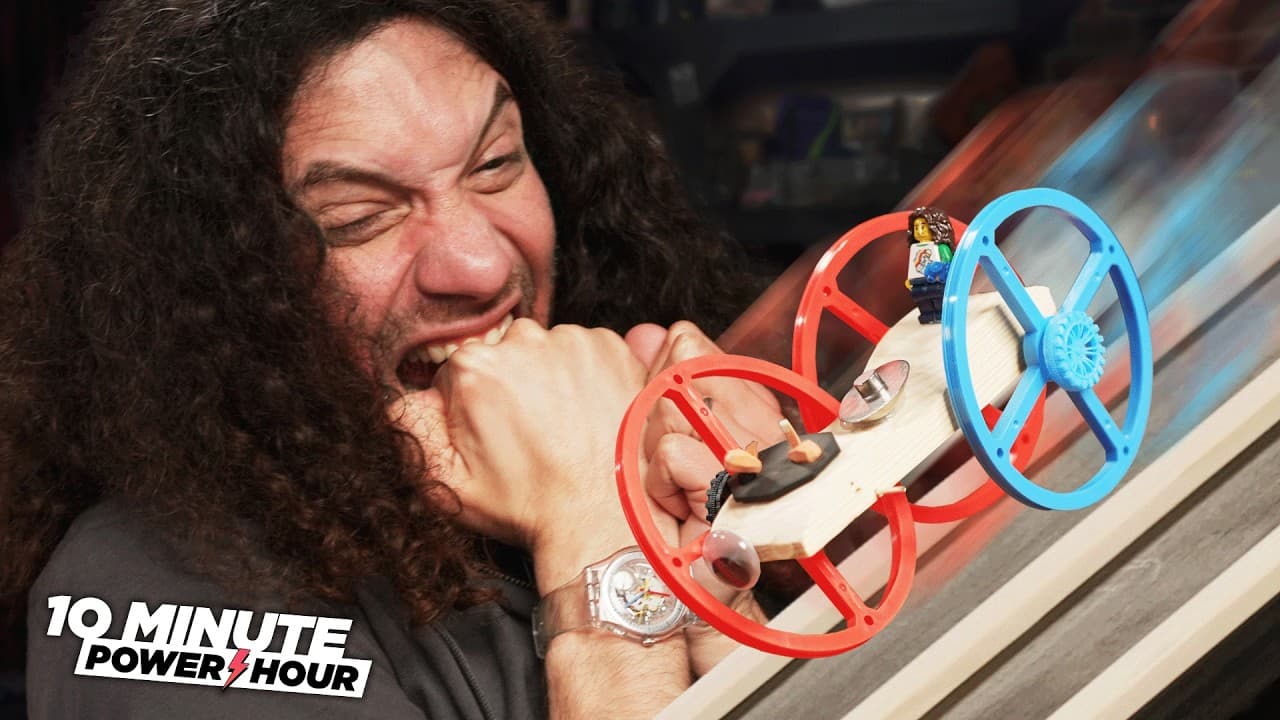 YouTube thumbnail for You shouldn't make toy cars out of this… (but we did) | 10MPH The Grumps