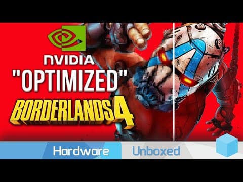YouTube thumbnail for Borderlands 4 "Officially Optimized" By Nvidia & IT SUCKS! - Hardware Unboxed