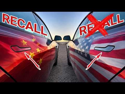 YouTube thumbnail for Tesla Recalls 3 Million Cars in China: Why Not the US?