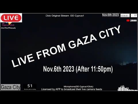 YouTube thumbnail for Youtuber I found livestreaming from Gaza - seems to post a new livestream every 12 hours
