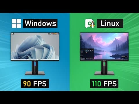 YouTube thumbnail for Linux is now FASTER than Windows!! Linux vs Windows - 2025 Gaming benchmarks