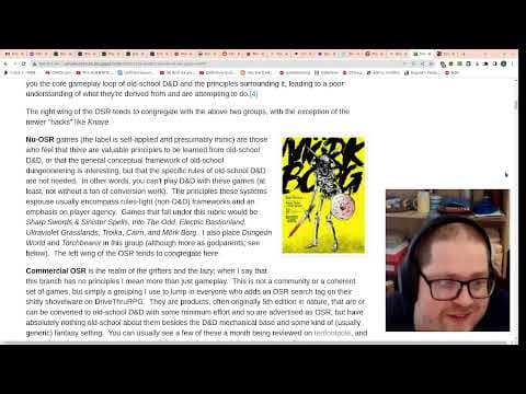 YouTube thumbnail for Reading A Historical Look at the OSR — Part V by OSR Simulacra