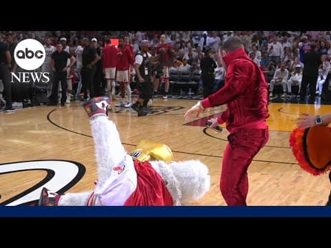 YouTube thumbnail for NBA half-time stunt gone wrong
