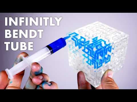 YouTube thumbnail for Space filling curves filling with water - by Steve Mould