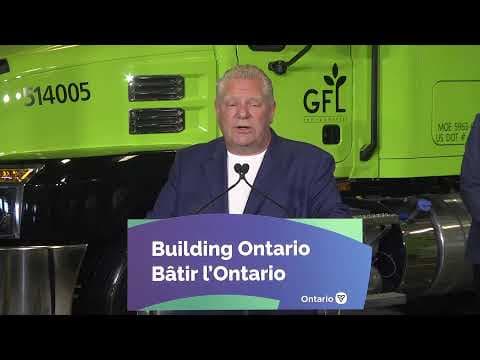 YouTube thumbnail for Doug Ford Congratulates Olivia Chow at Press conference at GFL in North Dumfries.