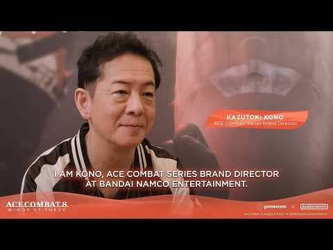 YouTube thumbnail for ACE COMBAT 8 - Interview with Ace Combat series Brand Director Kazutoki Kono at Gamescom 2026