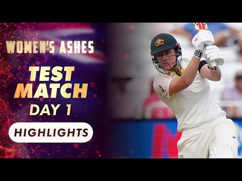 YouTube thumbnail for 2023 Women's Ashes Test Match, Day 1 Highlights | Wide World of Sports