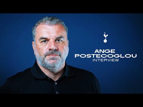 YouTube thumbnail for Ange Postecoglou's first interview as Tottenham Hotspur head coach