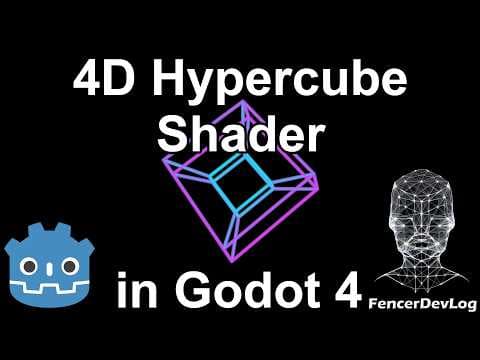YouTube thumbnail for Godot 4: 4D hypercube shader (tutorial)