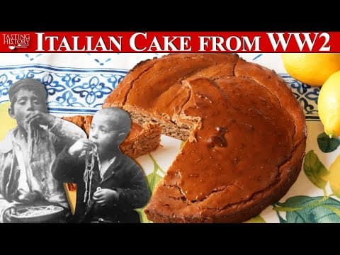YouTube thumbnail for War Rationing on the Italian Home Front during WWII [Recipe for WWII Castagnaccio (Tuscan Chestnut Cake)] | Tasting History with Max Miller