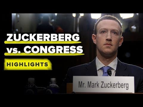YouTube thumbnail for Zuckerberg's Senate hearing highlights in 10 minutes
