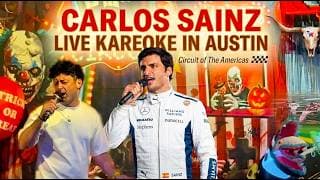 YouTube thumbnail for Carlos Sainz Amazes Crowd with his Kareoke 🎤