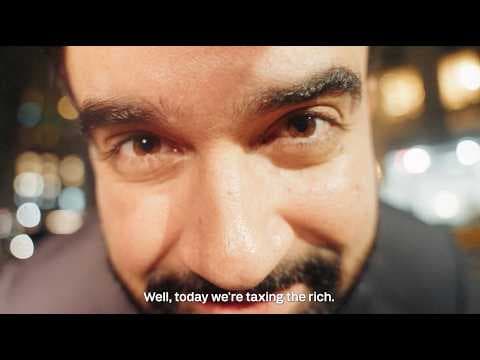 YouTube thumbnail for Happy Tax Day, New York. We're taxing the rich.