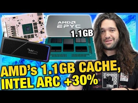 YouTube thumbnail for HW News - 1GB CPU Cache, Intel Arc Gets Better, 5600X3D Rumors, Starfield Requirements