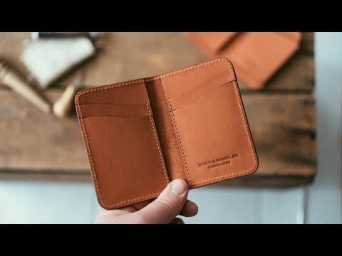 YouTube thumbnail for [10:12] Making a vertical leather wallet