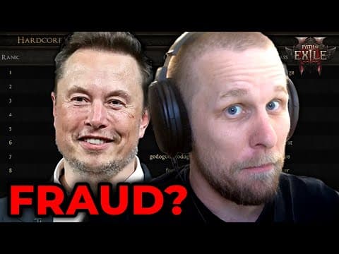 YouTube thumbnail for Elon Musk brags about being a top video game player. Is caught lying.