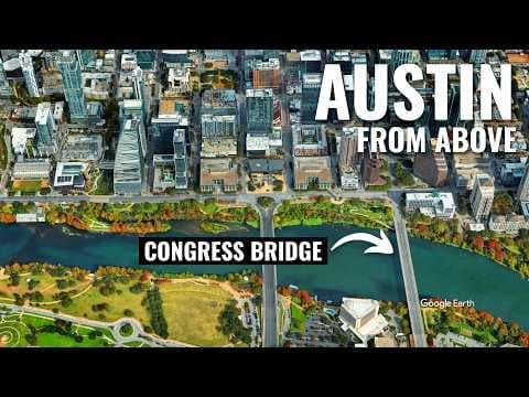 YouTube thumbnail for Austin Texas From Above | Cinematic 4K Virtual Flyover Tour