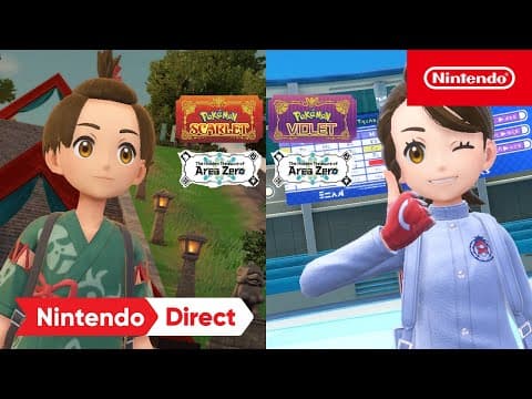 YouTube thumbnail for The Hidden Treasure of Area Zero DLC for Pokémon Scarlet or Pokémon Violet - Nintendo Direct 6.21.23