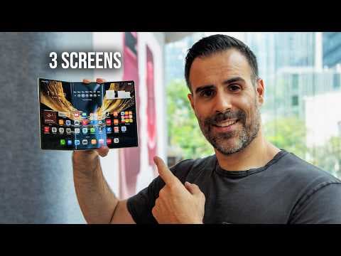 YouTube thumbnail for Huawei's $3,000 Tri-Fold — Mate XT 2 Hands-On