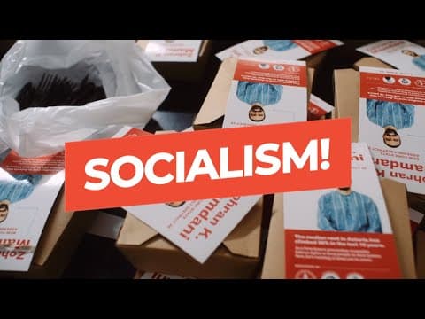 YouTube thumbnail for Socialism Explained in One Minute — Zohran Mamdani, 2020