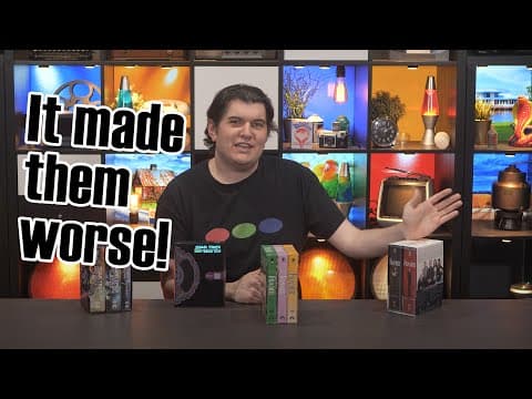 YouTube thumbnail for [Technology Connections] Some DVD re-releases got cheapened out in a weird way [17:59]