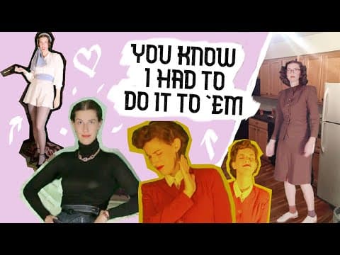 YouTube thumbnail for recreating iconic meme outfits but vintage style