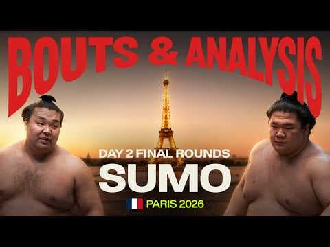 YouTube thumbnail for GRAND SUMO Paris 2026 Tournament - Day 2 | Final Rounds | Accor Arena