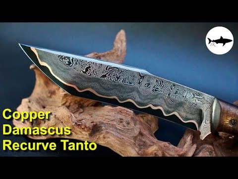 YouTube thumbnail for [10:54] Making a Damascus steel knife with copper layering