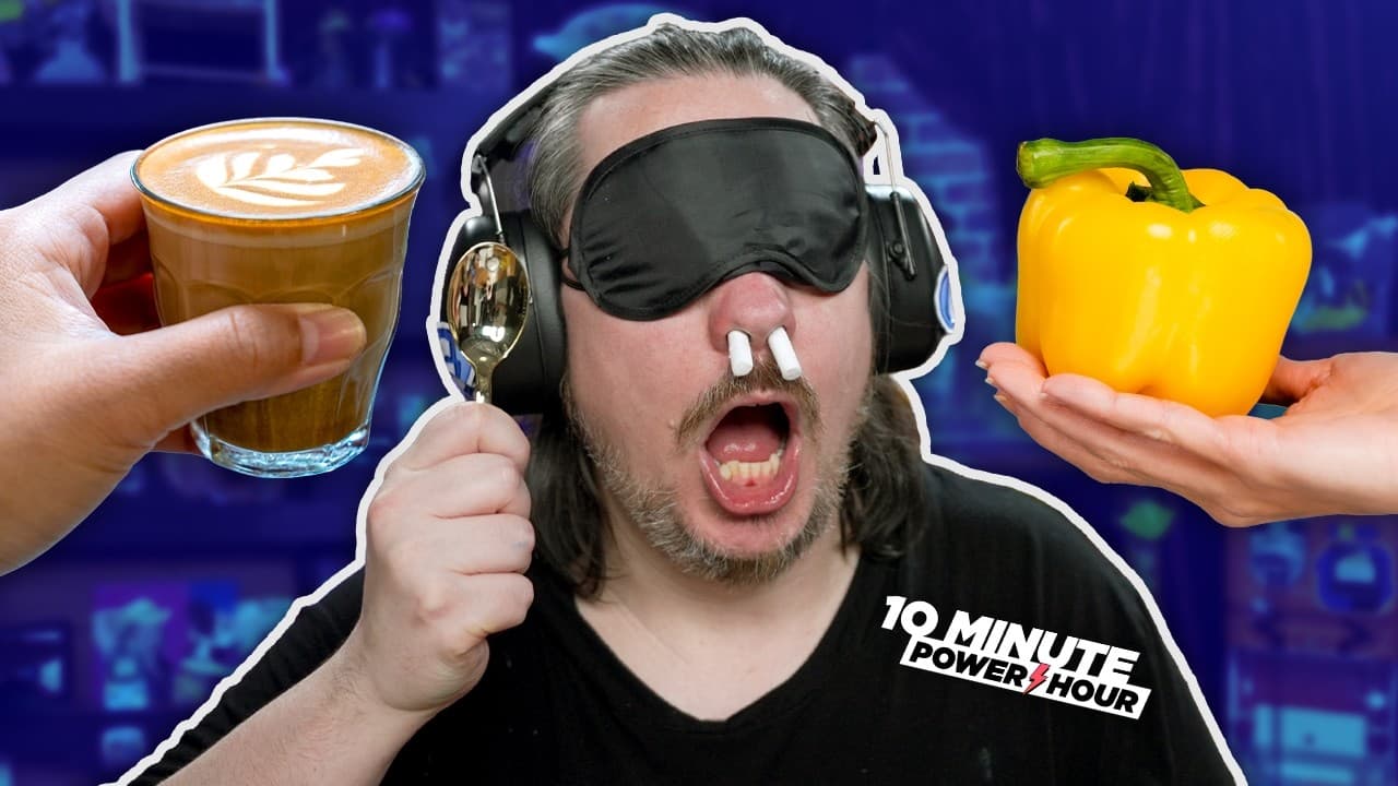 YouTube thumbnail for Dinner, but we can't see anything | 10MPH The Grumps