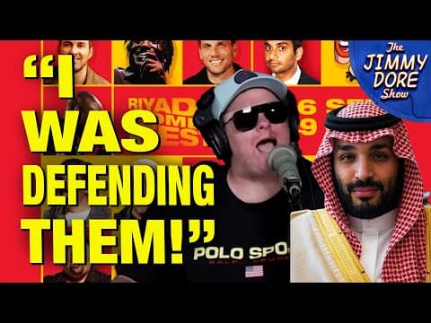 YouTube thumbnail for The Joke That Got Tim Dillon Disinvited from Saudi Comedy Festival [17:30 | SEP 24 2025 | The Jimmy Dore Show]