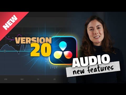 YouTube thumbnail for STUNNING Version 20 AI Audio Features - DaVinci Resolve 20