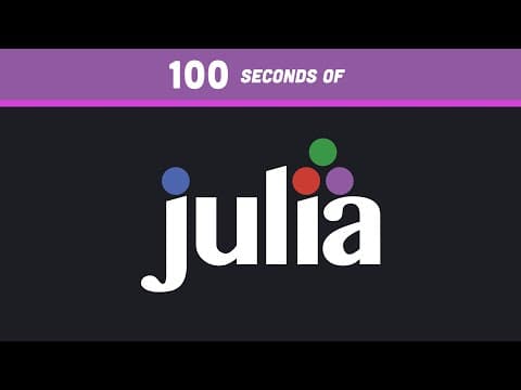 YouTube thumbnail for Julia in 100 seconds