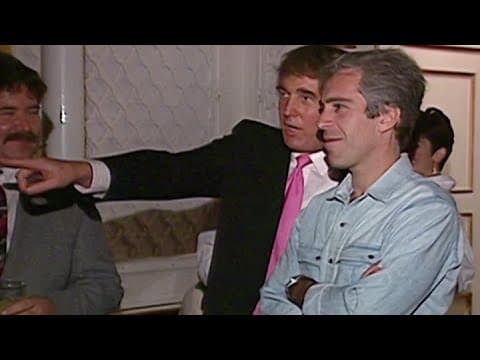 YouTube thumbnail for NBC archive footage shows Trump partying with Jeffrey Epstein in 1992