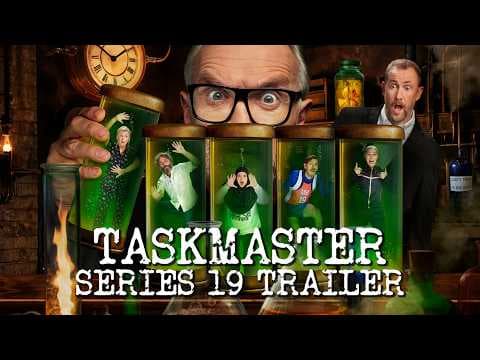 YouTube thumbnail for Taskmaster season 19 (episode 1) May 2nd on YouTube!