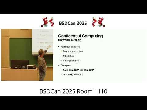 YouTube thumbnail for A new BSDCan video has been posted: Confidential Computing with OpenBSD -- The Next Step by Hans-Jörg Höxer