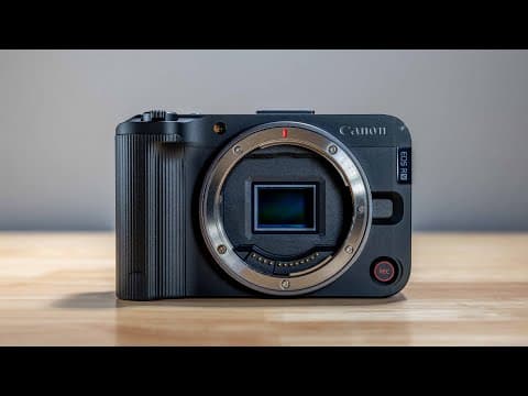 YouTube thumbnail for Canon R50 V video review by Josh Sattin